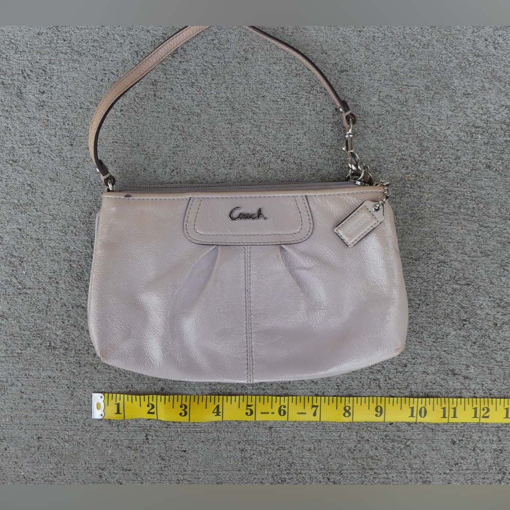 Large Purple Canvas Coach Wristlet